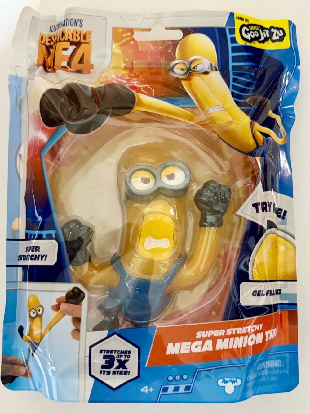 Despicable Me 4 Heroes of Goo Jit Zu Super Stretchy Mega Minion Tim Figure